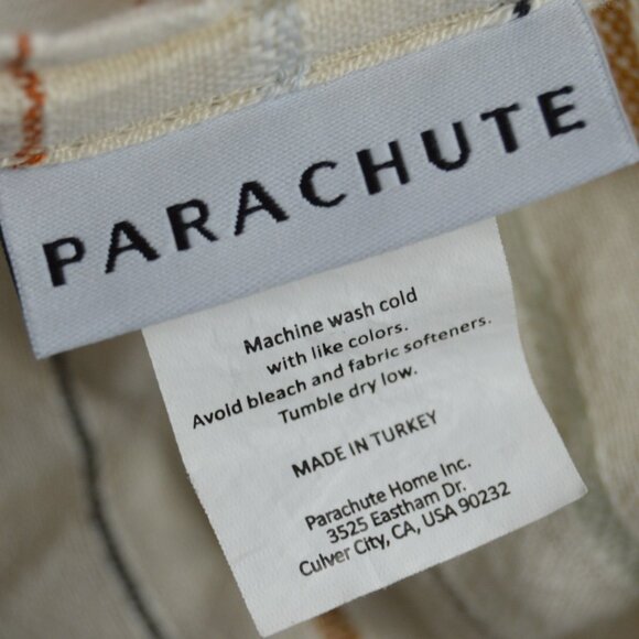 PARACHUTE Stripe Beach Blanket 100% Cotton Natural Size 90" × 80" NWOT - Picture 3 of 11